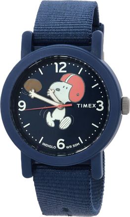 Timex x Peanuts Football Camper Quartz Blue Dial Watch TW2W48500