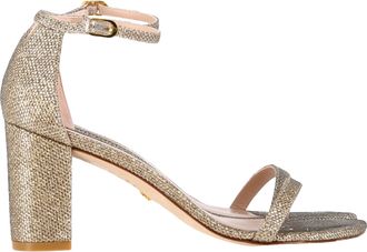 Stuart Weitzman Pre-owned Womens Amelina Block-Heel Sandals in Gold Leather - Size EU 38