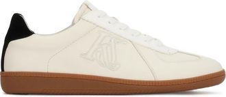Kazar Sneakers van leer met contrasterende hiel - Heren - Sneakers - Beige - 46 EU - Leer - Schoenen