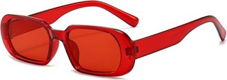 Generic Small Frame Women Outdoor Sunglasses Vacation Men Commuter Driving Sun Glasses(Red)