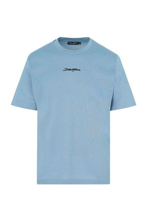 Dolce & Gabbana EMBROIDERED LOGO T SHIRT Size: 48, colour: BLUE