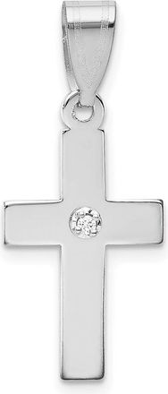Diamond2Deal 14k White Gold.01 carat Diamond Cross Pendant