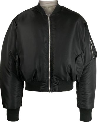 VTMNTS cropped zipped-up bomber jacket - men - Nylon/Nylon/Polyester - S - Black