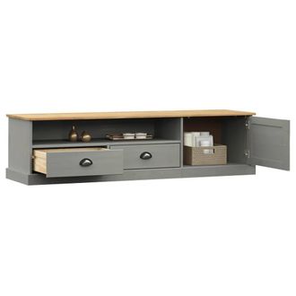 Berkfield Home TV Cabinet VIGO Grey 156x40x40 cm Solid Wood Pine | Size: 156 x 40 x 40 cm