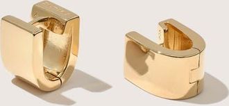 Otiumberg 14kt Gold Vermeil Chunky Square Huggies in Yellow Toned Gold at Nordstrom