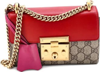Gucci Padlock Shoulder Bag GG Coated Canvas and Leather Small crossbody bag - Marrone