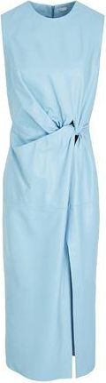 8 by YOOX LEATHER DRAPE & KNOT PENCIL MIDI DRESS