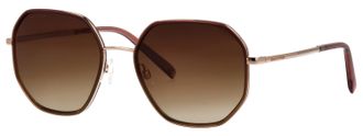 Marc O'Polo Sonnenbrille MARC OPOLO Modell 508003, Damen, gold, weinrot, leicht gl&auml;nzend, metallic, Sonnenbrillen Sonnenbrille, Form Hexagon, Logoschriftzug auf B