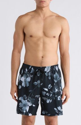 Nike Floral Swim Trunks in Black at Nordstrom Rack, Size Xx-Large