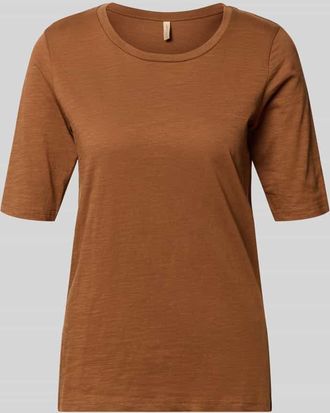 Soyaconcept T-Shirt mit Rundhalsausschnitt Modell Babette in Hellbraun, Gr&ouml;&szlig;e XXL