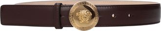 Versace Damess Bruin/gouden leren riem