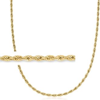 Ross-Simons 3mm Mens 18kt Gold Over Sterling Rope-Chain Necklace