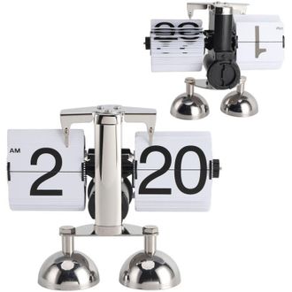 OEM Reloj De Escritorio Mec&aacute;nico Retro Digital Con Tapa Abatible, Funciona Con Pilas, Ideal Para La Decoraci&oacute;n Del Hogar O La Oficina, 60 Cm De Altura, Pa