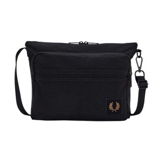 Fred Perry Cross Body Bags, male, Black, Size: ONE SIZE Nylon Crossbody Bag Laurel Wreath