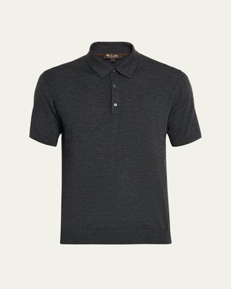Loro Piana Mens Sottile Short-Sleeve Polo Sweater