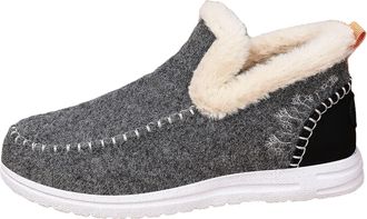Generic Womens Cozy Orthopedic Fleece Boots - Slip-On Warm Lined Winter Ankle Shoes with Non-Slip Sole (Gray,4.5)
