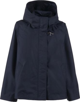 Fay Light Jackets, male, Blue, Size: M Parka corto con cappuccio