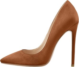 Generic Womens Classic Pumps Pointed Toe Sexy 4.7 Inches High Heels Brown
