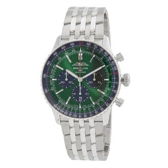 Breitling Pre-owned Breitling Navitimer Chronograph Automatic Green Dial Mens Watch AB0137241L1A1