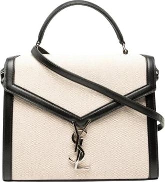 Saint Laurent Pre-owned Vintage Satchel - Dames - Vintage Handtas - Beige - ONE Size - Leer - Vintage