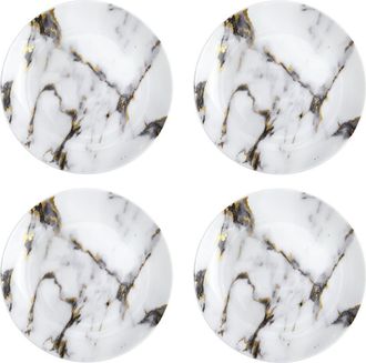 Prouna Marble Venice Fog Canape Plate, Set of 4 in White at Nordstrom