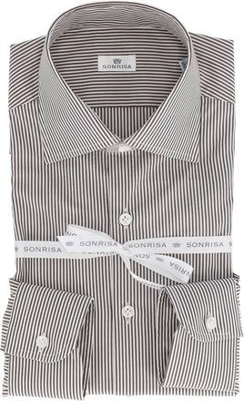 Sonrisa Camicia Uomo - Heren - Zakelijke Overhemden - Bruin - 2XL - Overhemden