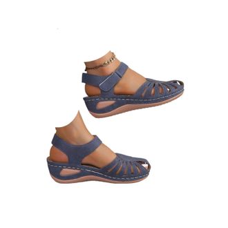 Generic Orthopedic Sandals for Women 2026 Summer Casual Adjustable Straps Low Heel Walking Sandals with Arch Support Comfortable Wedge Ankle Strap Open Toe Wi