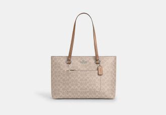 Coach Womens Station Tote Bag in Beige | PVC