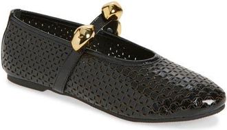 Koko + Palenki Shia Mary Jane Flat in Black Leather at Nordstrom, Size 11Us