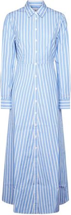 MC2 Saint Barth Giuni Lange Jurk Katoen Strepen Tiny Mini V 31 - Dames - Shirt Kleedjes - Blauw - M - Katoen - Kleedjes