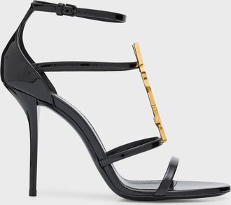 Saint Laurent Cassandra YSL Medallion Stiletto Sandals