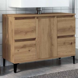 Berkfield Home Sink Cabinet Artisan Oak 80x33x60 cm Engineered Wood in Brown | Size: 80 x 33 x 60 cm