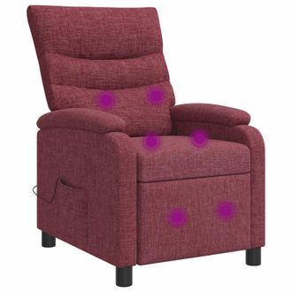 vidaXL Poltrona Massaggiante Rosso Vino Tessuto Vidaxl