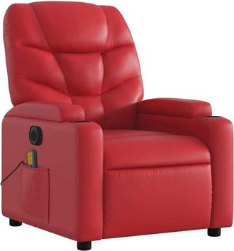 vidaXL Poltrona Massaggio Elettrica Reclinabile Rosso Similpelle - Vidaxl