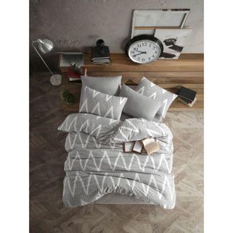 OEM Funda N&oacute;rdica, Funda N&oacute;rdica, Ropa De Cama Set Gris Blanco