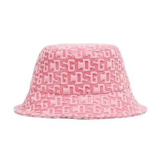 GCDS Hats, female, Pink, Size: ONE SIZE Cappello a secchiello con monogramma