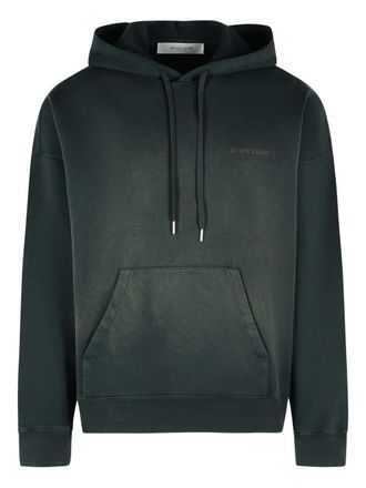 Golden Goose drawstring logo-embroidery hoodie - Green