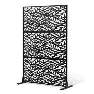 OEM Mampara De Privacidad De Metal De 120 X 50,8 X 183 Cm Con Soporte, Mamparas Y Paneles De Privacidad Independiente Para Exteriores De 3 Paneles Para Ja