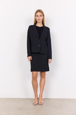 Soyaconcept Kurzblazer SOYACONCEPT SC-ISOBEL 1, Damen, Gr. L, schwarz (9999c schwarz combi), Web, Obermaterial: 90% Baumwolle, 8% Polyester, 2% Elasthan, gemuster
