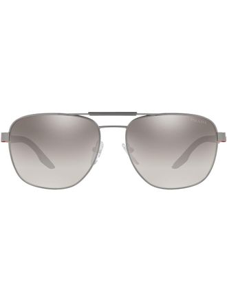 Prada Occhiali da sole con montatura stile pilota - Grigio