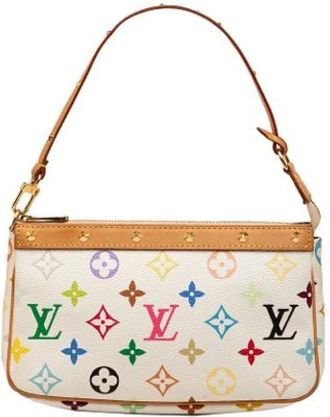 Louis Vuitton Pre-owned Pochette Accessoires - Dames - Vintage Handtas - Wit - ONE Size - Leer - Vintage