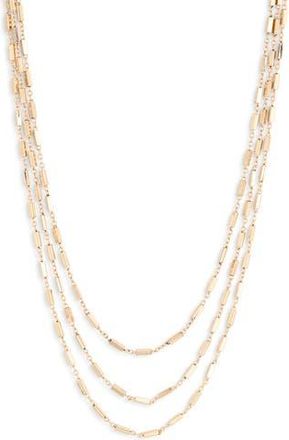 Nordstrom Rack Layered Triple Chain Necklace in Gold at Nordstrom Rack