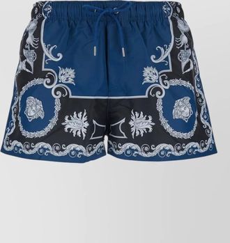 Versace swim shorts geometric print technical fabric men