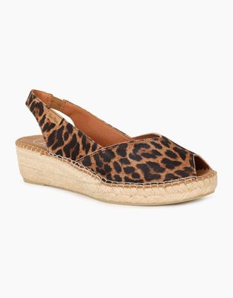 Toni Pons Womens Bernia Womens Wedge Heel Espadrilles Sandals - Leopard Prt - Size: 4