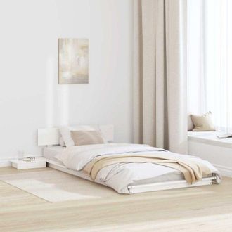 vidaXL Bed Frame White 100 x 200 cm Wood Vidaxl