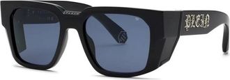 Philipp Plein Spp 130M 700Y Zonnebril - Heren - Zonnebrillen - Zwart - 54 MM - Accessoires