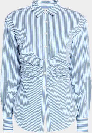 Veronica Beard Bosco Striped Button-Front Shirt