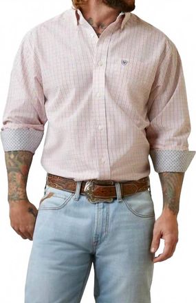Ariat Wrinkle Free Frederic Classic Fit Shirt In Coral Blue