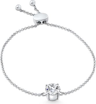 Pompeii3 Certified 2Ct Diamond Solitaire Slider Bracelet 14k Gold Lab Grown