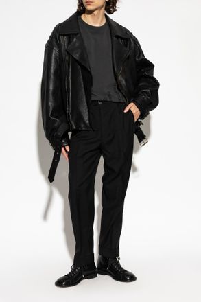 Balmain Leather Jacket, Mens, Black